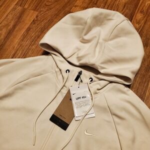 Nike Primary‎ Fleece Hoodie Men Large Tall Ivory UV Full Zip Dri-Fit FZ0967-110
